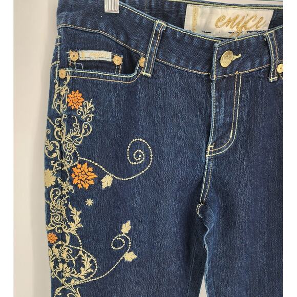 Y2K Enyce Dark Wash Embroidered Denim Jeans Women’s Size 11 - Picture 3 of 14